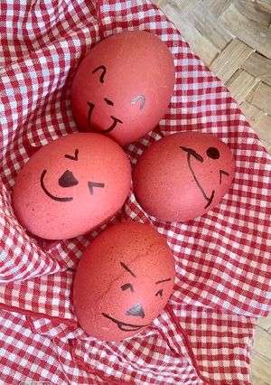 Foto resep Telur merah ulang tahun
