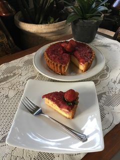Foto resep Strawberry cheese tart pie#keto#ketopad