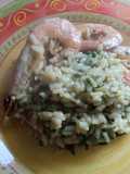 Riso con asparagi selvaggi e gamberi