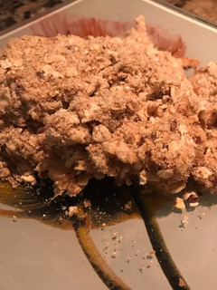 Una foto de Crumble de peras