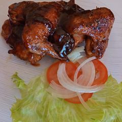 A picture of Spicy chicken wings in Worcestershire sauce. #charityrecipe.