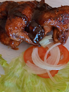 A picture of Spicy chicken wings in Worcestershire sauce. #charityrecipe.