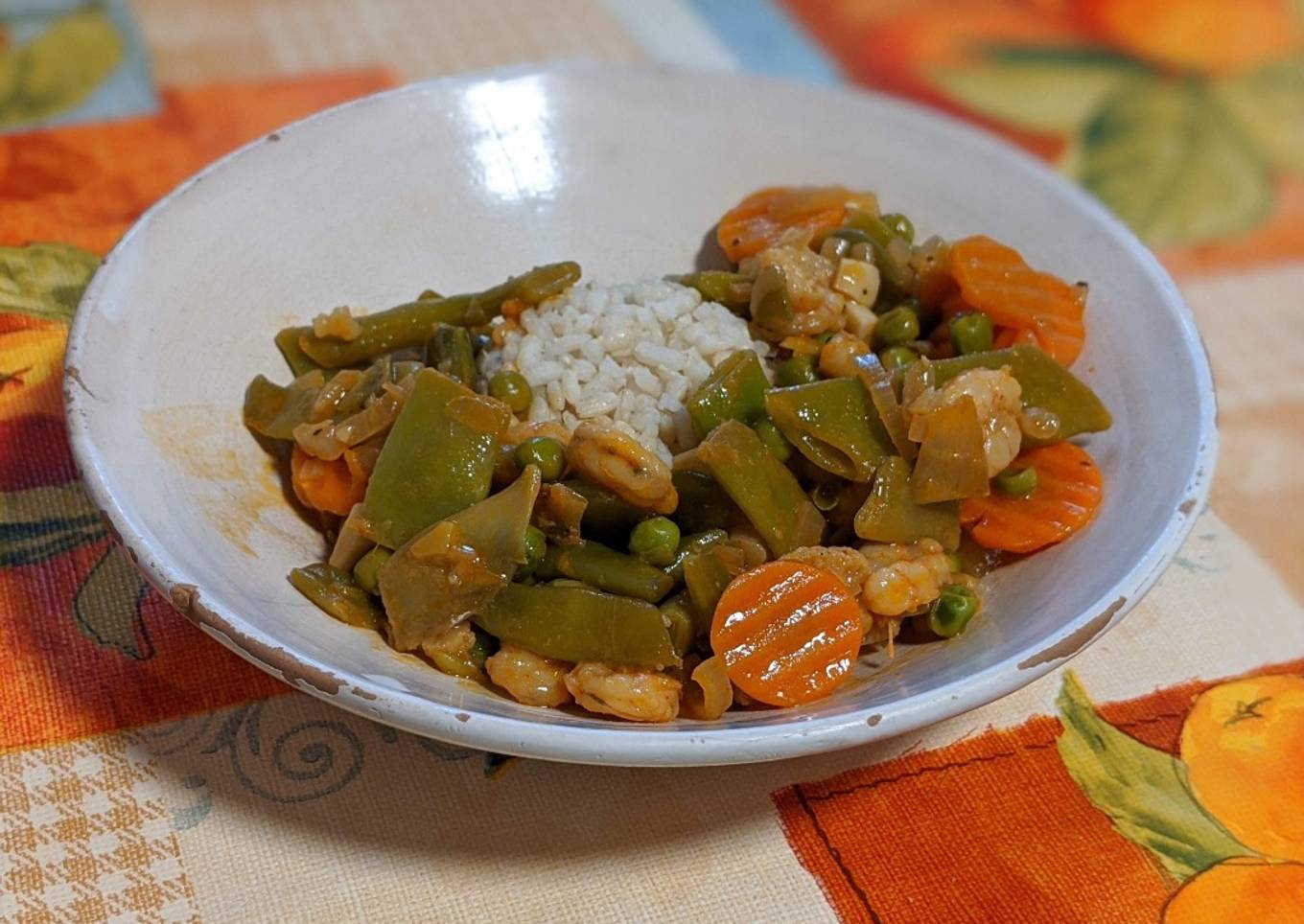 Menestra de verduras salteadas en wok