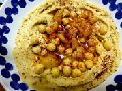 A picture of roasted garlic hummus
