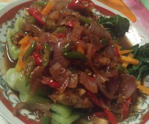 Cara Cepat Pokcoy ayam krispy saos teriyaki Enak Bergizi