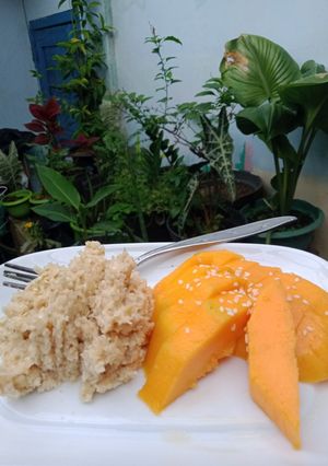 Foto resep |bukan| Mango Sticky Rice aka Mango Sticky Oat (Sarapan Diet)