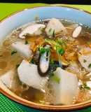 Canh khoai sọ nấu nấm