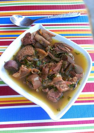 A picture of Goat meat pepper soup.