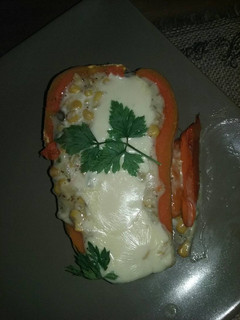 Una foto de Calabaza rellena con salsa blanca