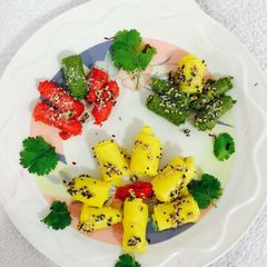 Colour full khandvi A picture of Colour full khandvi.