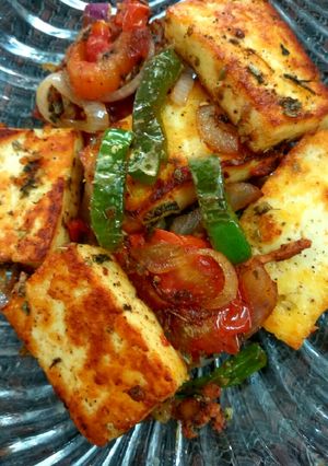 A picture of Paneer Garlic and herbs.