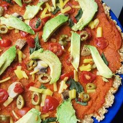 A picture of Cauliflower and Oat Gluten free Pizza.