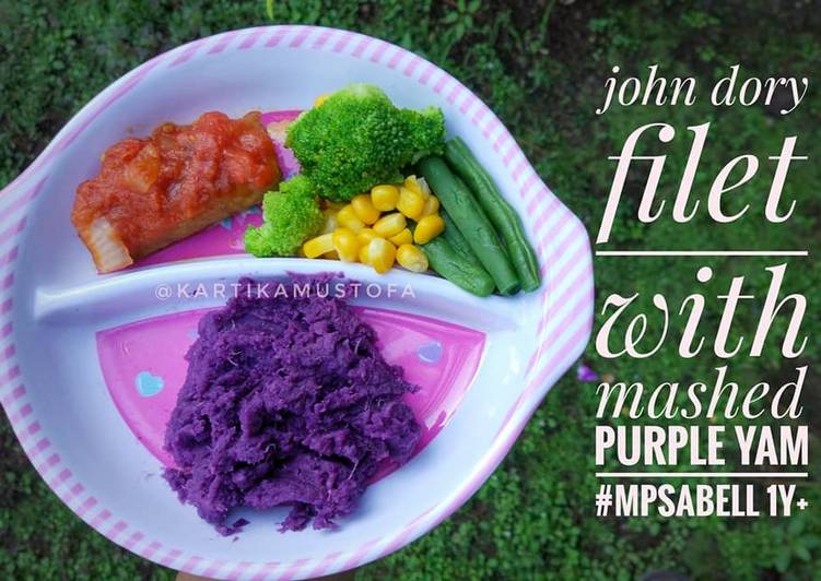 John Dory Fillet with Mashed Purple Yam - Ikan dori Ubi Ungu MPASI 1 tahun