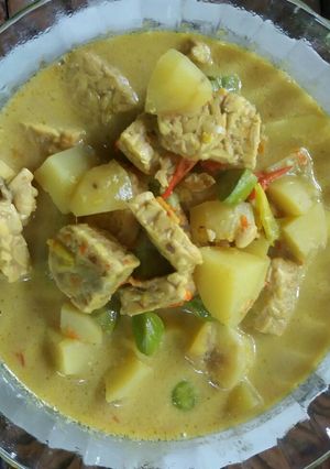 Foto resep Tempe Kentang Kuah Kuning plus Pete