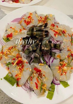 Hình của món Tôm sốt thái.