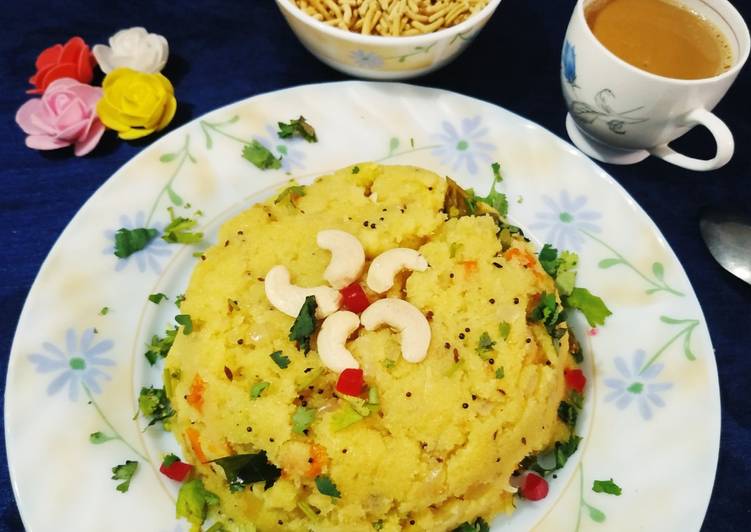 Steps to Make Homemade Healthy mix veg upma