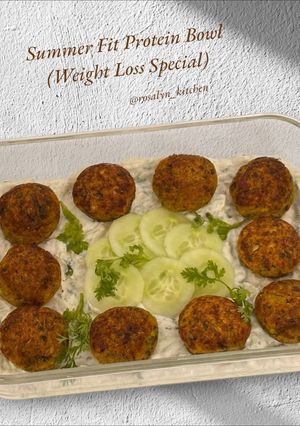 A picture of Summer Fit Protein Bowl(Protein Balls with Hung Curd Salad – Weight Loss Special).