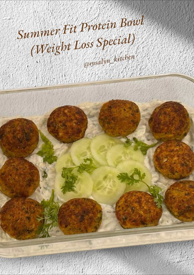 A picture of Summer Fit Protein Bowl(Protein Balls with Hung Curd Salad – Weight Loss Special).