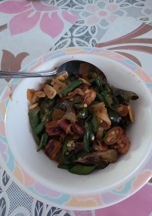 Foto resep Oseng cumi asin kacang panjang cabe ijo