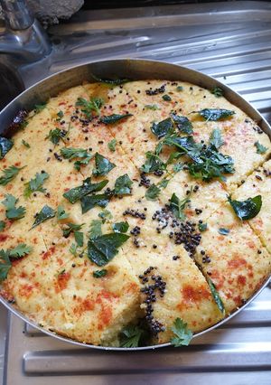 A picture of Tea Time Savoury DHOKLA#4 week challenge#iddulfitr contest.