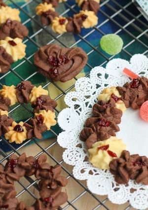 ♪聖誕花圈♪|雙色奶酥餅乾 的食譜成品照片