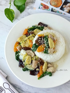 Foto resep Nasi Ayam Jamur Kuping (Nasi Capcay)