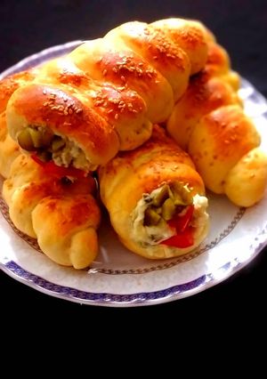 عکسی از دستور نان قیفی خوشمزه با سالاد الویه😋😋