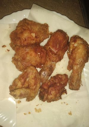 A picture of KFC home made chicken#fourweekschallenge #wheatflourecipecontest.