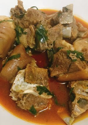 A picture of Goat peppersoup.