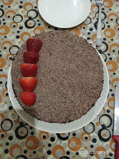 صورة لوصفة حلوة لا كريم سهلة وسريعة ولذيذة بنفس الوقت 😋