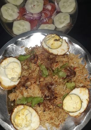 A picture of Egg Biryani.