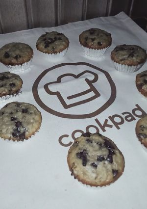 A picture of Banana 🍌 and chocolate chips muffins.