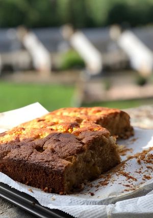 Una foto de Pastel de melocotón