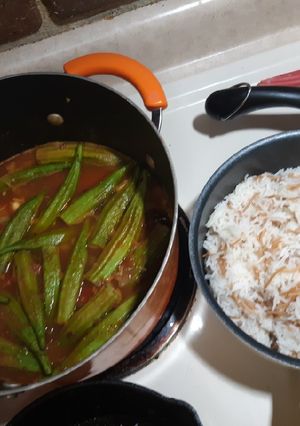 A picture of Chicken and Okra stew.