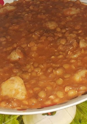 صورة لوصفة العدس بالشحمة 😋😋