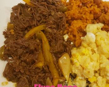 Unique Recipe Chef Zees Ropa Vieja shredded beef Delicious Perfect