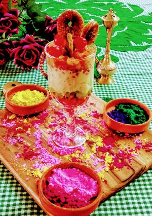 ঠান্ডাই রাবড়ি বোঁদে ফ্রুটস প্যারাফেট (thandai rabri bode fruits parfait recipe in Bengali) রেসিপির প্রধান ছবি