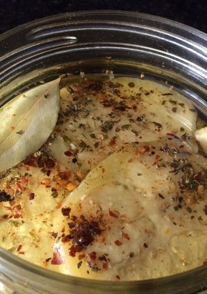 A picture of Pickled Eggplant (Escabeche de Berenjenas).