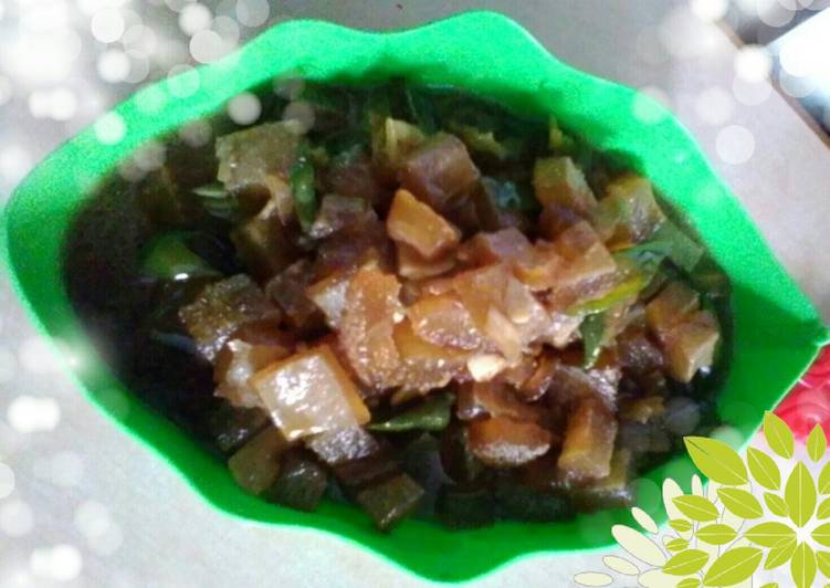 Tumis kikil cabe ijo rasa Teriyaki