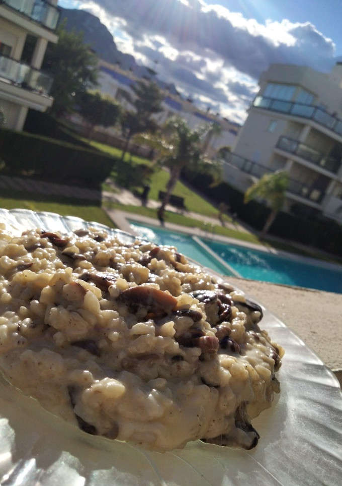 Una foto de Risotto con variado de setas