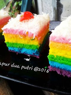 Foto resep Rainbow Cake Ekonomis (2 telur)