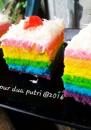 Foto resep Rainbow Cake Ekonomis (2 telur)