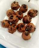 Brownie truffles topped with oreos