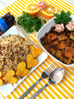 عکسی از دستور عدس پلو با مرغ