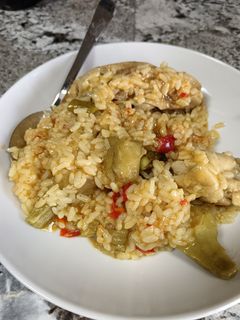 Una foto de Arroz meloso en olla exprés