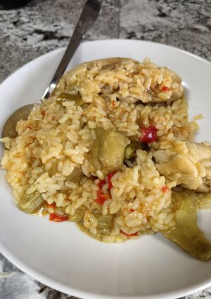 Una foto de Arroz meloso en olla exprés