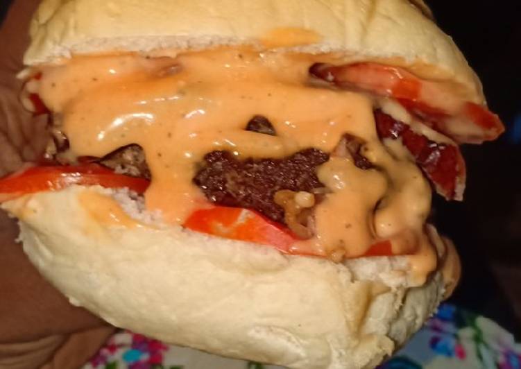 Homemade burger # mystaplefoodrecipecontest