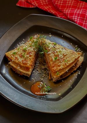 A picture of Mexican Enchilada with Indian twist.