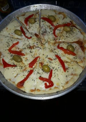 Una foto de Pizza casera común