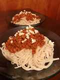 Tallarines 🍝 con ragú de chorizo 🐷